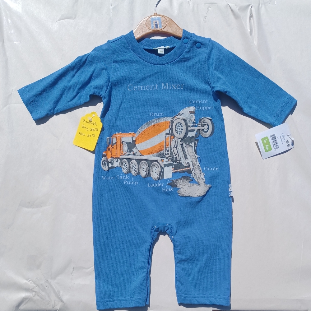 LeTop l/s jumpsuit, 3 or 6 months, prussian blue